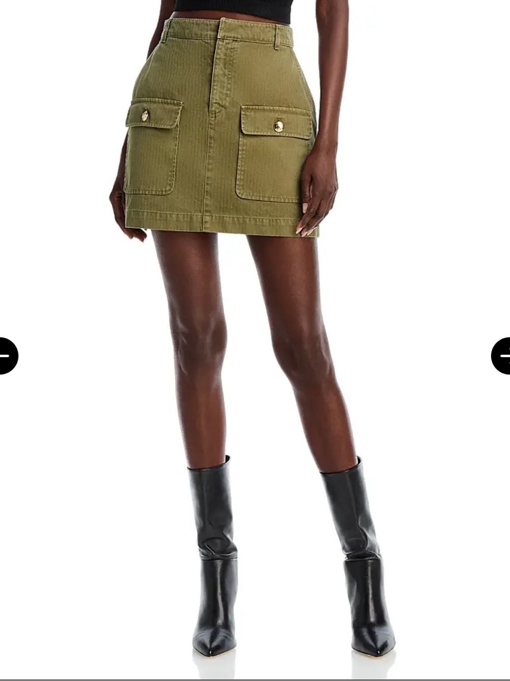 Anine Bing Aliza Mini Skirt in Olive Green